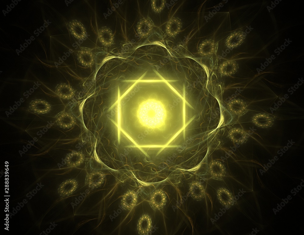 Poster abstract fractal color background with crossing circles and oval. motion illustration.