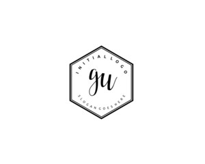 GU Initial letter logo template vector