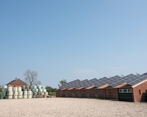farm covered in solar panels between aurich and leer in lower saxony