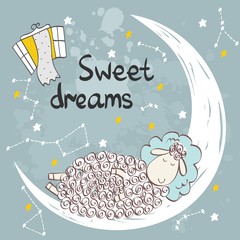 Vector sleeping sheep