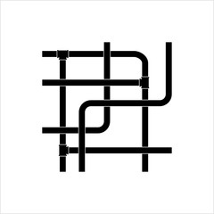 Pipe Icon, Plumbing Work, Gas,, Air, Water, Oil, Liquid Pipeline
