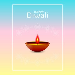 Happy diwali festival, template elegant vector for greeting card, banner, background. Beautiful design with paper cut style of Indian.