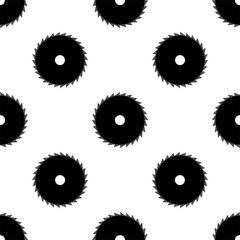 Circular Saw Disk Icon Seamless Pattern