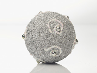 Silver christmas bauble on white