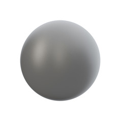3d gray metallic sphere in studio environment,   on white background 3d illustration