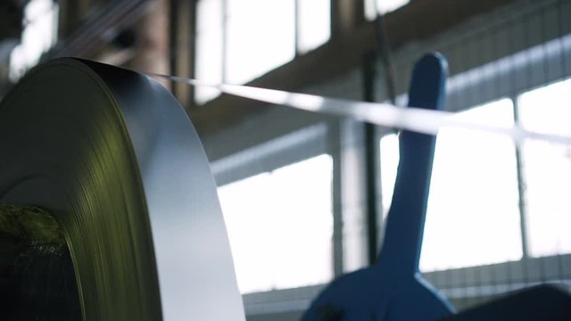 Large pipe machines and tape spool are installed pipe manufacturing enterprise