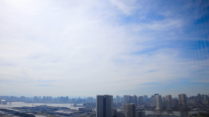 Obraz premium Beautiful View of Tokyo Bay and Cityscape with Copyspace