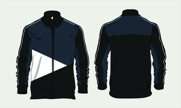 Varsity Sports Jacket Template Design Vector Mockup