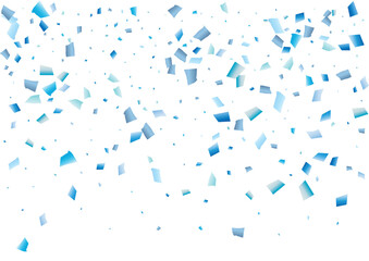 Festive blue rectangle confetti background. Abstract frame confetti texture for holiday, postcard, poster, website, carnival, birthday, children's parties. Cover confetti mock-up. Wedding card layout