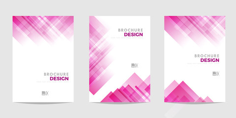 Design template for Brochure, Flyer or Depliant for business purposes. Pink vector geometric abstract background with diagonal squares