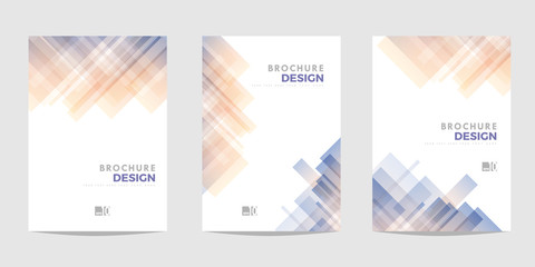 Design template for Brochure, Flyer or Depliant for business purposes. Vector geometric abstract background with diagonal squares