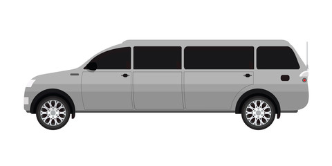 Luxurious limousine car vector illustration isolated on white background.
