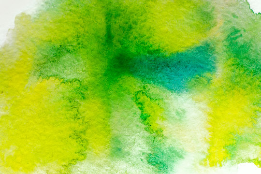 Abstract green hand drawn watercolor background