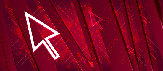 Cursor icon Abstract design bright red banner background