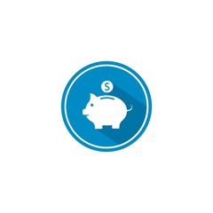 Piggy bank logo vector icon illustration design 