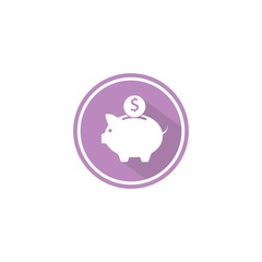 Piggy bank logo vector icon illustration design 