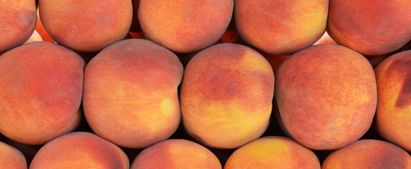 organic and fresh peaches at the market
