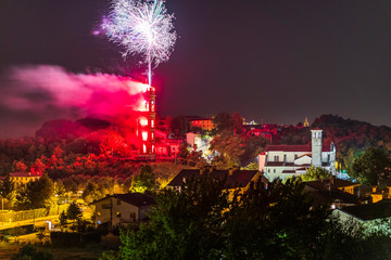 Explosion of colors. Fireworks. Cassacco, Friuli. Italy