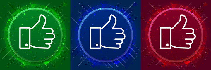 Thumbs up like icon elegant modern design abstract buttons set illustration