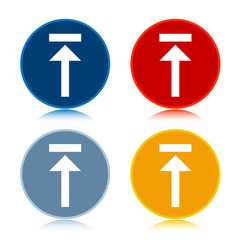 Upload icon trendy flat round buttons set illustration design
