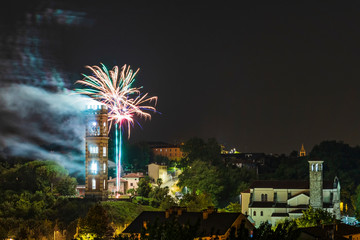 Explosion of colors. Fireworks. Cassacco, Friuli. Italy