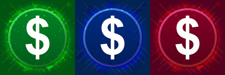 Dollar sign icon elegant modern design abstract buttons set illustration