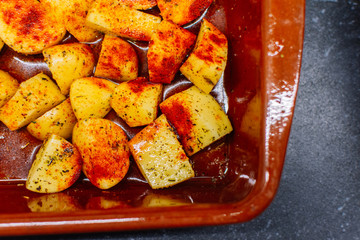 Roasted potatoes with tasty spices.