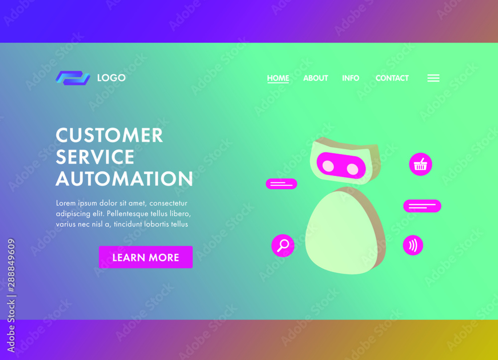 Poster chatbot and customer service concept with ai bot. banner or template, landing page illustration with
