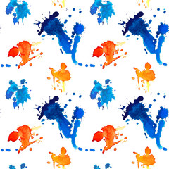 Watercolour blot pattern in sketch style on light background.