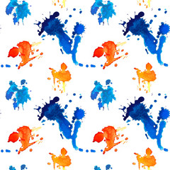 Watercolour blot pattern in sketch style on light background.