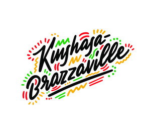 Kinshasa brazzaville city text design on background for typographic logo icon design