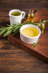 Closeup of  rosemary herb oil