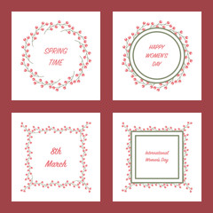 Set of frame templates with holly berries.