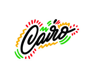 text; lettering; illustration; travel; design; cairo; typography; trip; shape; creative; card; template; love; city; icon; vector; symbol; capital; logotype; red; logo; welcome; element; vibrant; hand