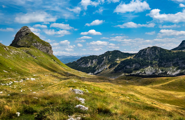 Fototapeta na wymiar Summer mountain Durmitor National Park, Montenegro. Durmitor panoramic road, Sedlo pass.
