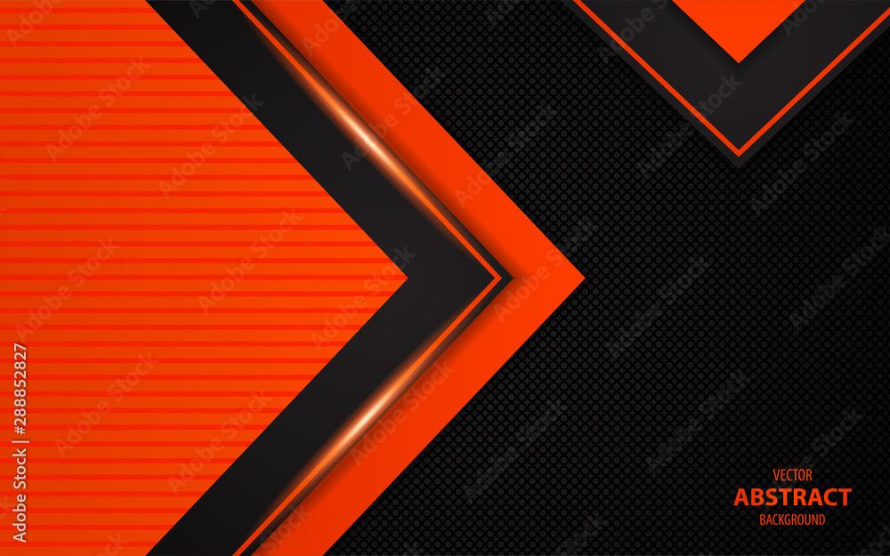 Poster abstract light metallic orange overlapping layer background. technology style concept vector design 