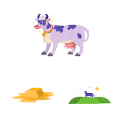 Vector design of food and dairy symbol. Collection of food and cholesterol vector icon for stock.