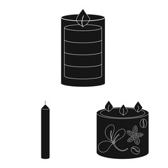 Vector illustration of candlelight and decoration sign. Collection of candlelight and wax stock vector illustration.