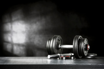 Fototapeta na wymiar Gym interior and free space for your decoration 