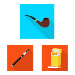 Vector design of smoke and statistics symbol. Set of smoke and stop stock symbol for web.