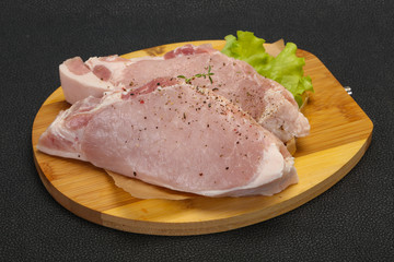 Raw pork meat steak for grill