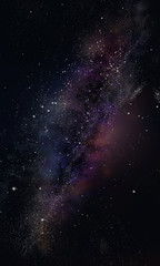 space, dark sky with stars and galaxy