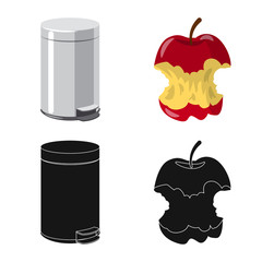 Isolated object of refuse and junk logo. Set of refuse and waste stock vector illustration.