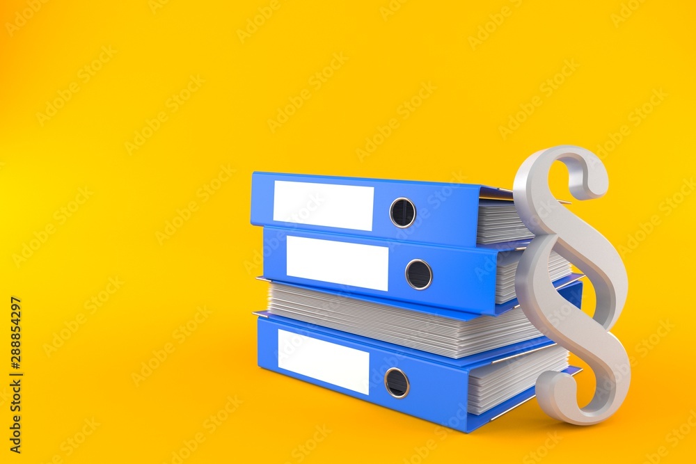 Canvas Prints Paragraph symbol with stack of ring binders