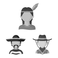 Vector illustration of person and culture logo. Collection of person and race stock symbol for web.
