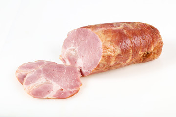 Tasty Ham over white background