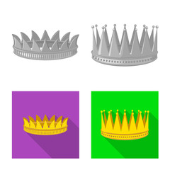 Vector illustration of medieval and nobility icon. Set of medieval and monarchy vector icon for stock.