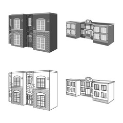 Fototapeta premium Isolated object of facade and housing logo. Collection of facade and infrastructure stock vector illustration.