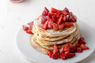 Strawberry  pancakes,  summer brunch