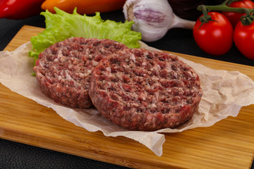 Raw burger cutlet